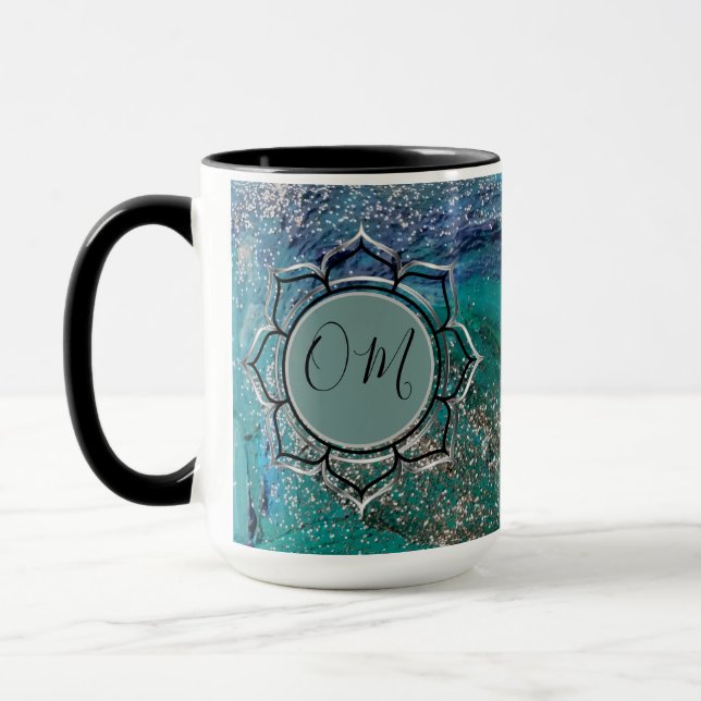 Glittery Blue Tasse (Links)