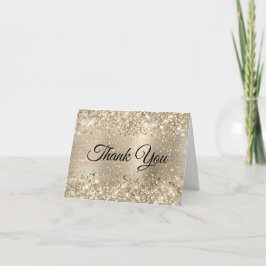 Glittery Champagne Foil 30. Geburtstag Dankeskarte