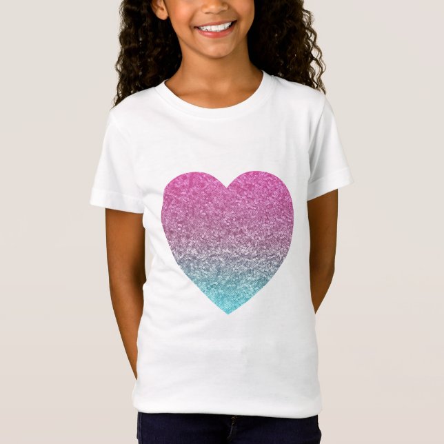 Glittery Colorful Herz T-Shirt (Vorderseite)