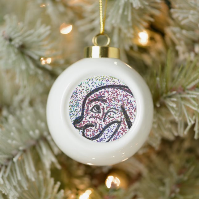 Glittery Doggie Keramik Ball Keramik Kugel-Ornament (Baum)