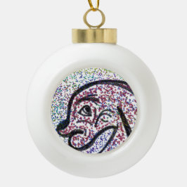 Glittery Doggie Keramik Ball Kugel-Ornament