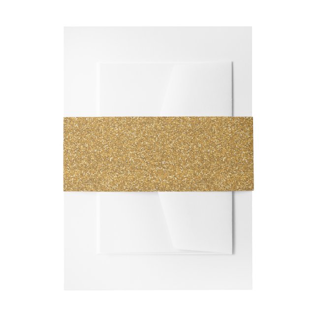Glittery Einladungs-Bauch-Band-Imitat-GoldGlitzer Einladungsbanderole (Vorderseite Beispiel)