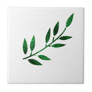 Glittery Emerald Green Leaf Geschenkdekor Gastgesc Fliese