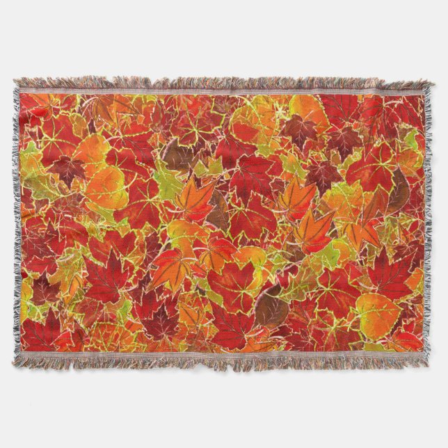 Glittery Fall Maple Blätter Decke (Vorderseite)