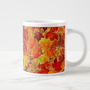 Glittery Fall Maple Blätter Jumbo-Tasse
