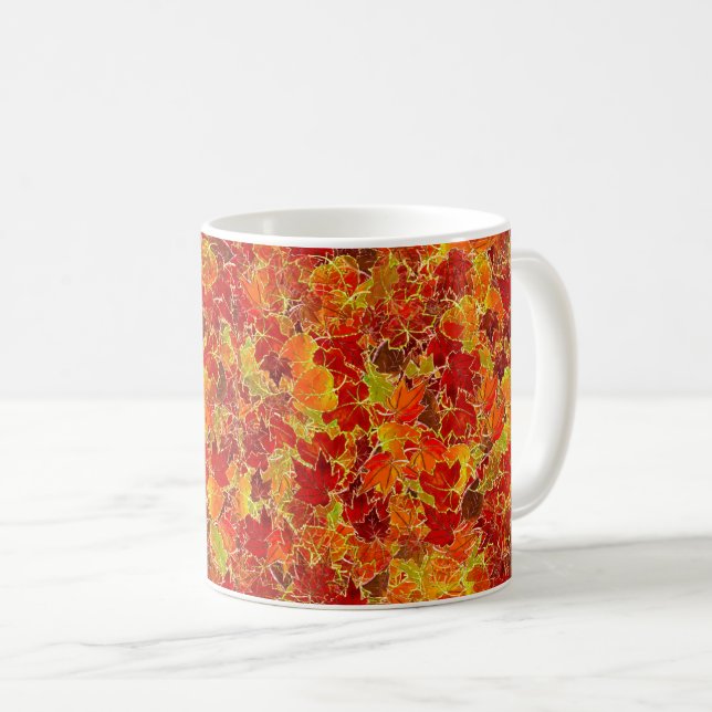 Glittery Fall Maple Blätter Kaffeetasse (VorderseiteRechts)