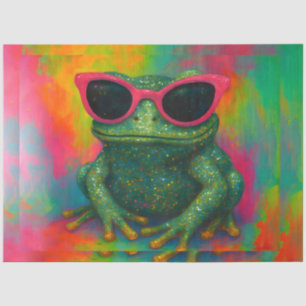Glittery Frog mit Sonnenbrille Decoupage Papier