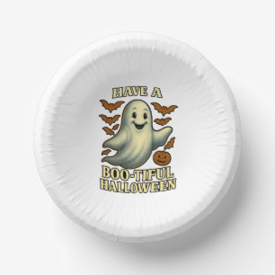 Glittery Ghost "Habe ein wunderschönes Halloween" Pappteller