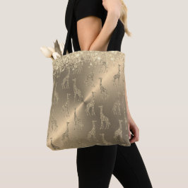 Glittery Giraffen auf Glitzy Gold Tasche