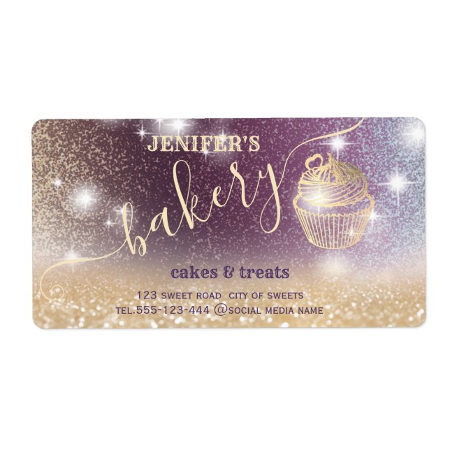 Glittery glitzernde Goldkuchen Koch Skriptbackerei (Vorne)