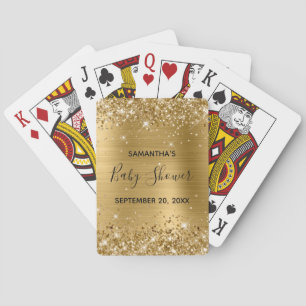 Glittery Gold Baby Dusche Gefallen Spielkarten