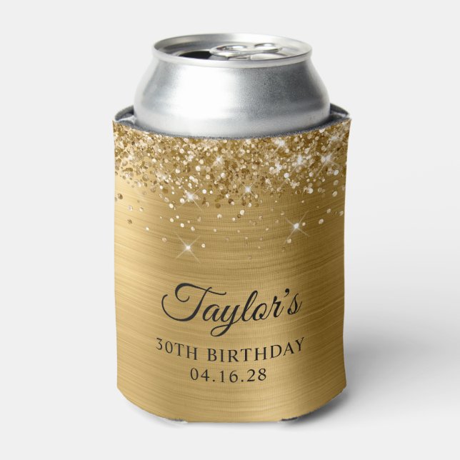 Glittery Gold Foil 30. Geburtstag Dosenkühler (Kanne Vorderseite)