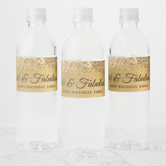 Glittery Gold Foil 40 & Fabulous (Flaschen)