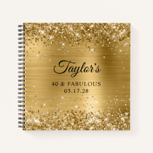 Glittery Gold Foil 40 & Fabulous Guest Notizbuch
