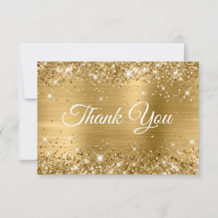Glittery Gold Foil 40. Geburtstag Dankeskarte