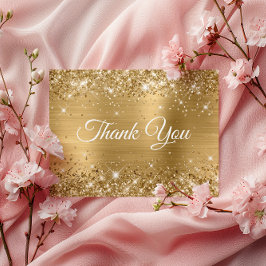 Glittery Gold Foil 80. Geburtstag Vielen Dank Postkarte