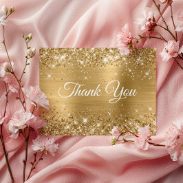 Glittery Gold Foil 90. Geburtstag Vielen Dank Postkarte