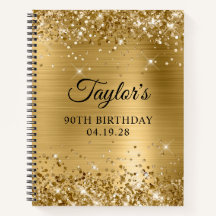 Glittery Gold Foil 90th Birthday Guest