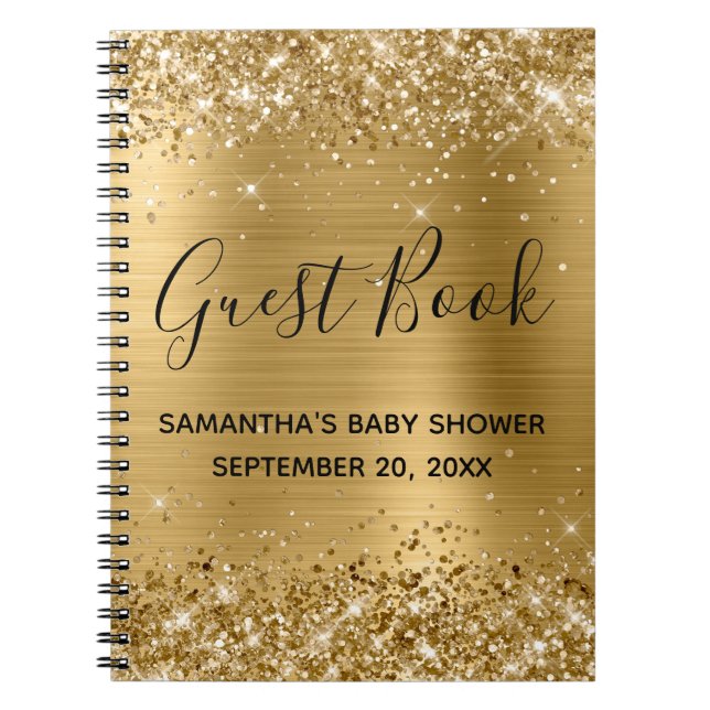 Glittery Gold Foil Baby Showbook Notizblock (Vorderseite)