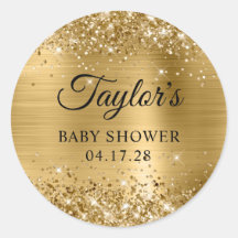 Glittery Gold Foil Babydusche
