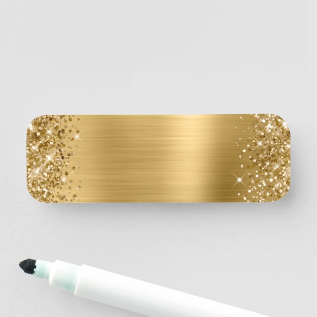 Glittery Gold Foil Blank Namensschild (Beispiel)