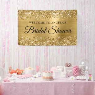Glittery Gold Foil Brautparty Willkommen Banner