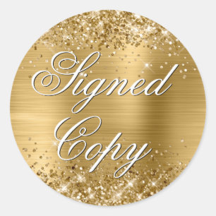 Glittery Gold Foil Extravagant signierte Kopie Runder Aufkleber