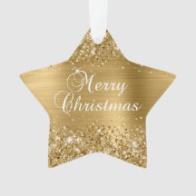 Glittery Gold Foil Frohe Weihnachten