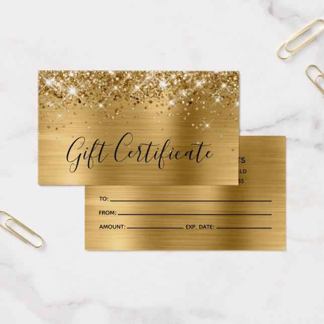 Glittery Gold Foil Geschenkgutschein (Büro)
