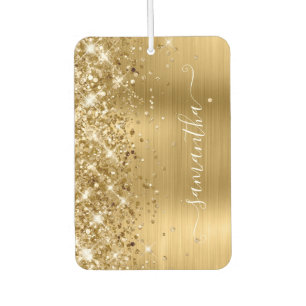 Glittery Gold Foil Girly Signature Foto Autolufterfrischer