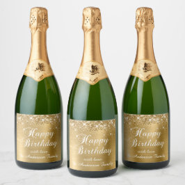Glittery Gold Foil Happy Birthday