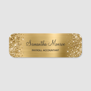 Glittery Gold Foil Namensschild