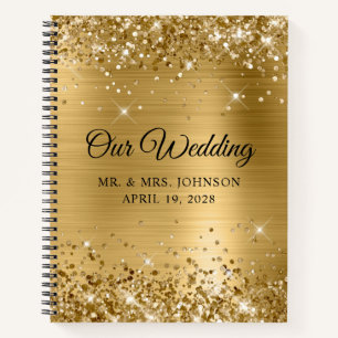 Glittery Gold Foil Unser Hochzeitsgast Notizbuch