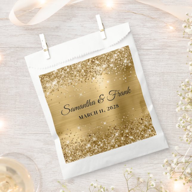 Glittery Gold Foil Wedding Geschenktütchen (Ausgeschnitten)