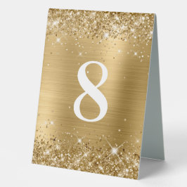 Glittery Gold Foil Wedding Number Tischaufsteller