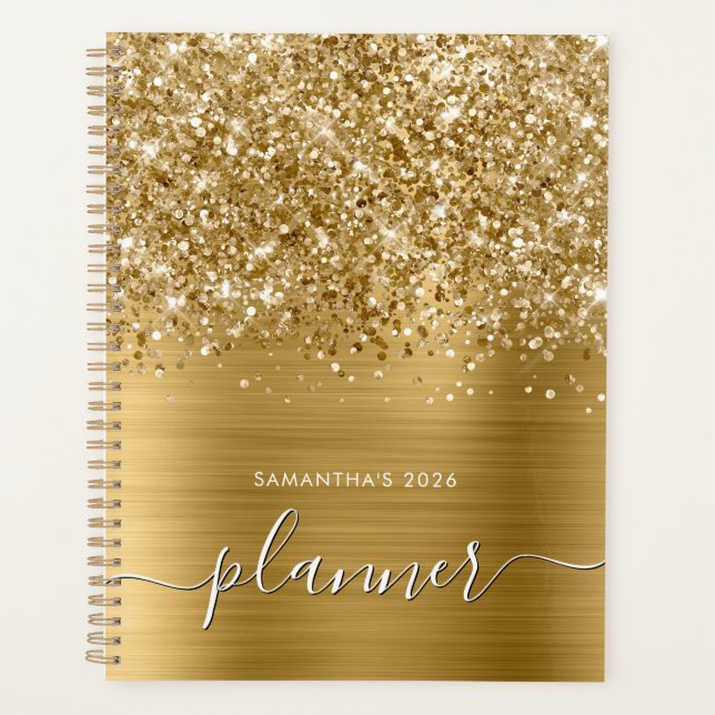 Glittery Gold Glam Planer (Vorderseite)
