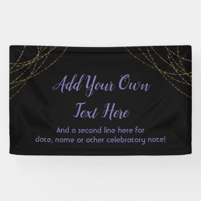 Glittery Gold Light Strings Ihren eigenen Text hin Banner (Horizontal)