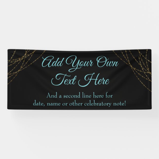 Glittery Gold Light Strings Ihren eigenen Text hin Banner (Horizontal)