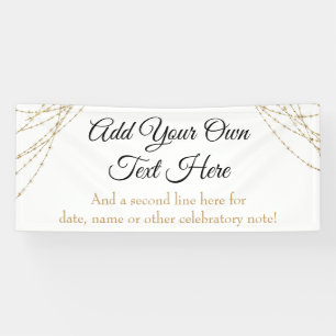 Glittery Gold Light Strings Ihren eigenen Text hin Banner