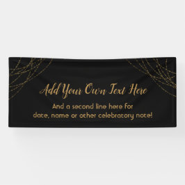 Glittery Gold Light Strings Ihren eigenen Text hin Banner