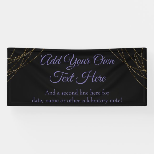 Glittery Gold Light Strings Ihren eigenen Text hin Banner (Horizontal)