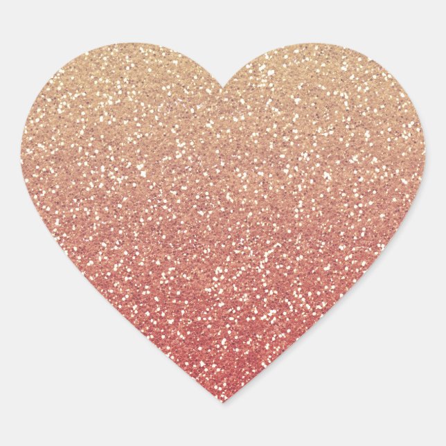 Glittery Gold Melon Herz-Aufkleber (Vorderseite)