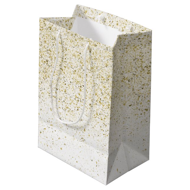 Glittery Gold Mittlere Geschenktüte (Rückseite Schrägansicht)