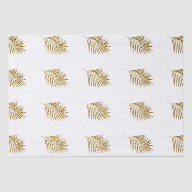 Glittery Gold Palms Tropical Weddings Celebrations Seidenpapier (Vorderseite)