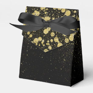 Glittery GoldConfetti auf Schwarzem Geschenkschachtel