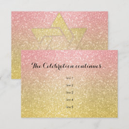 Glittery Gradient Party Card Coral Einladung