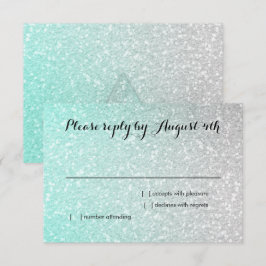 Glittery Gradient UAWG Aqua RSVP Karte