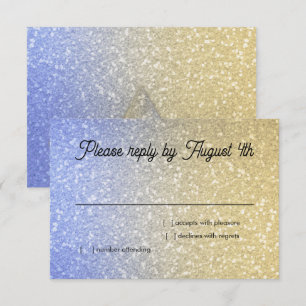 Glittery Gradient UAWG Blue RSVP Karte