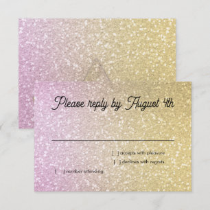 Glittery Gradient UAWG Gold und Rosa RSVP Karte