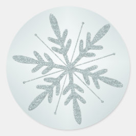 Glittery Green Snowflake Sticker